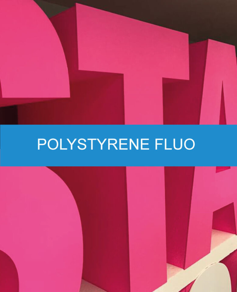 polystyrene fluo Découpe 3D logo